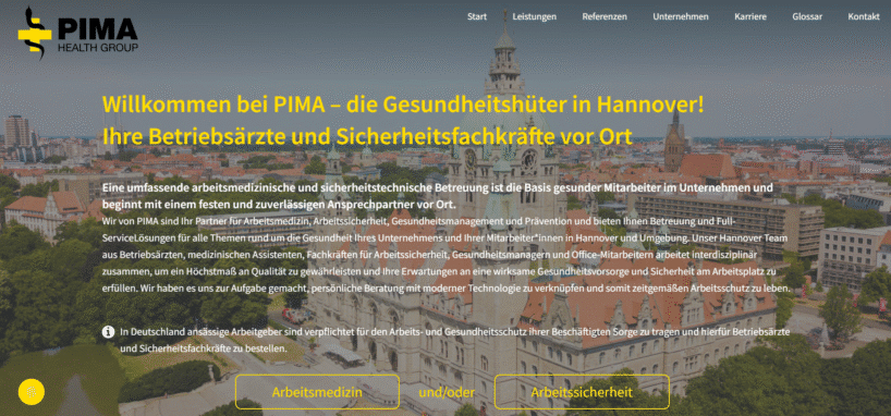 PIMA Health Group - Empfohlener Anbieter für eine Fachkraft für Arbeitssicherheit und Arbeitsmedizin aus einer Hand