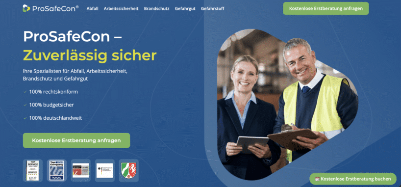 ProSafeCon - Empfohlener Anbieter für eine Fachkraft für Arbeitssicherheit und Arbeitsmedizin aus einer Hand